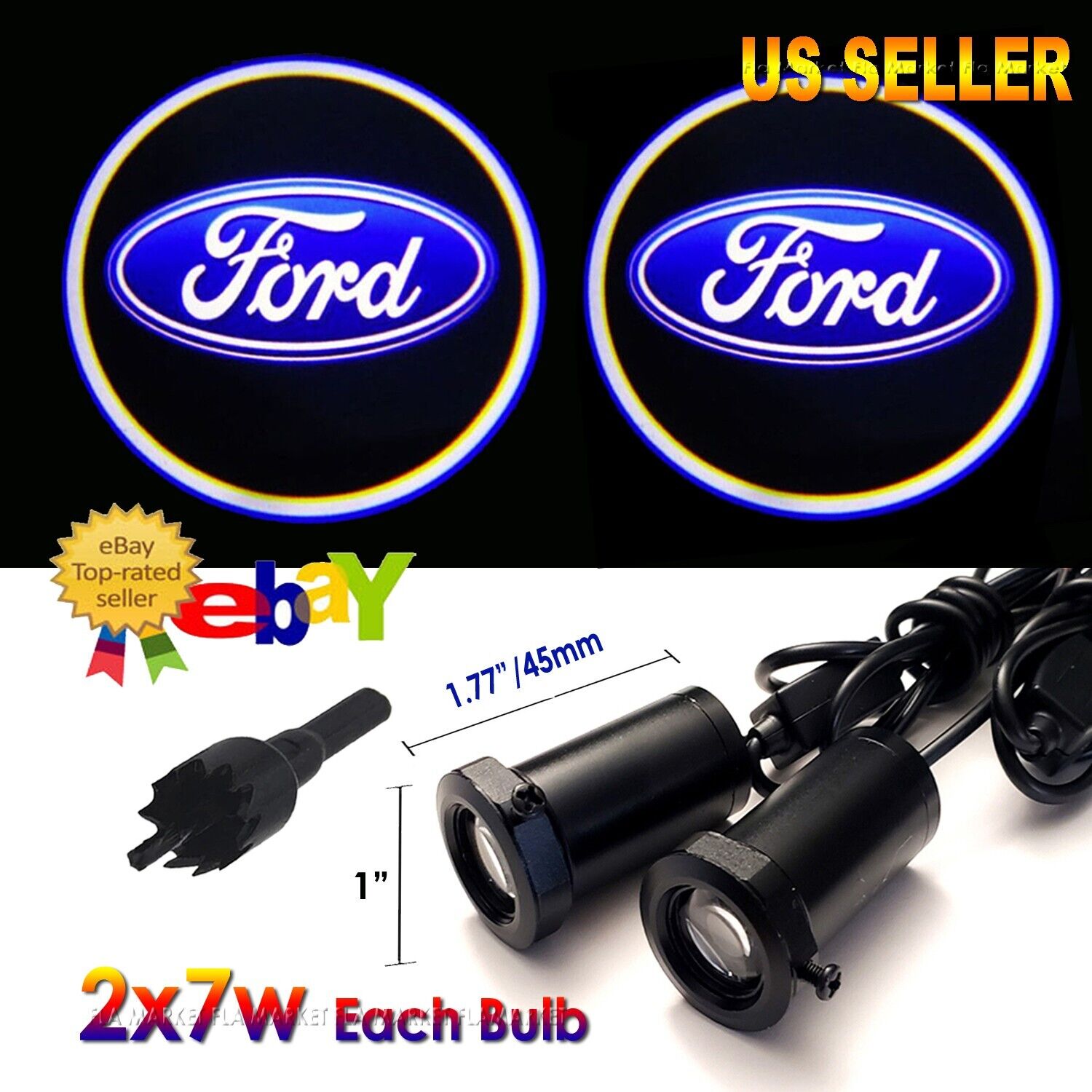 2x7w Ghost Shadow Laser Projector Logo LED Light Courtesy Door Step FORD