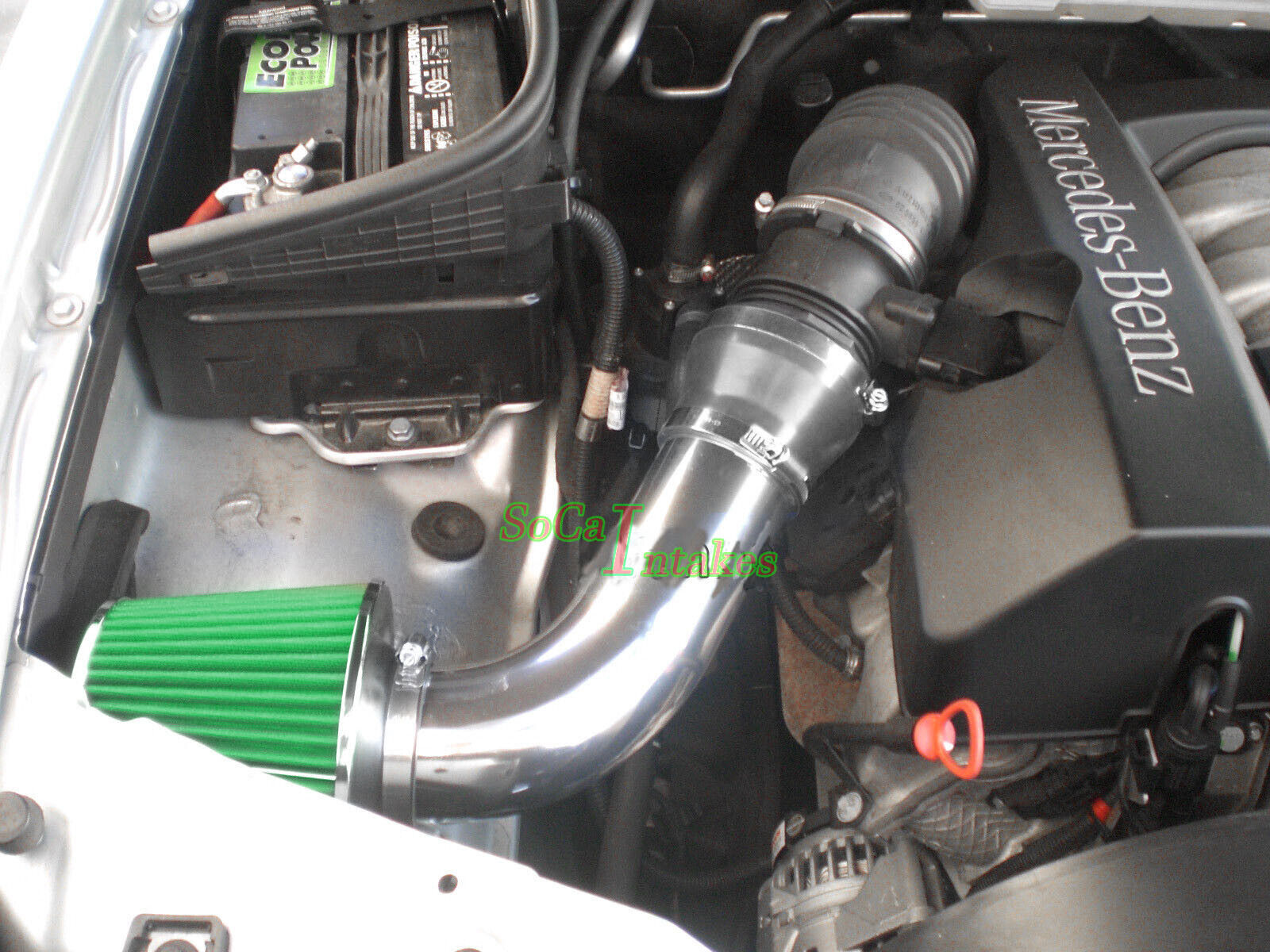 Black Green Air Intake Kit & Filter For 1998- 02 Mercedes E320 E430 ML320 CLK320