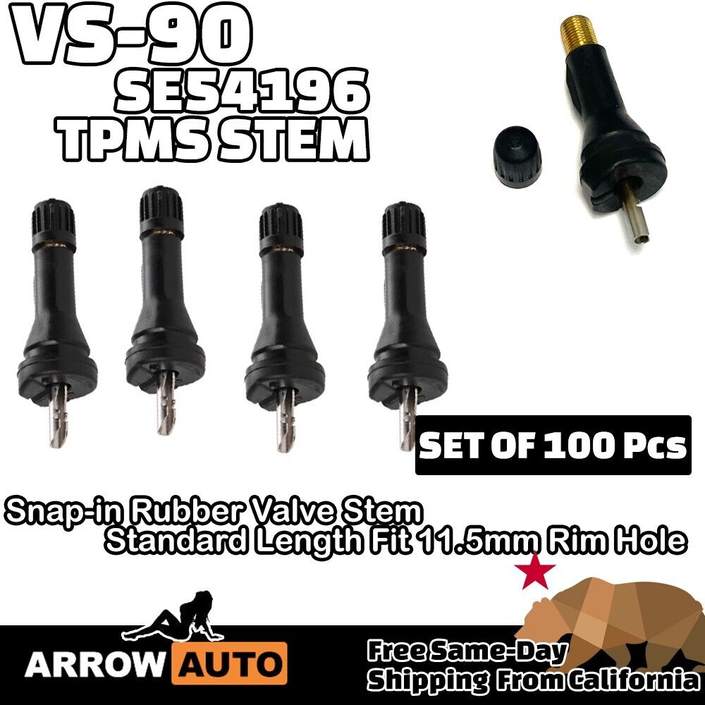 100x TPMS Tire Pressure Monitoring System Snap In Sensor Valve Stem SE54196 VS90