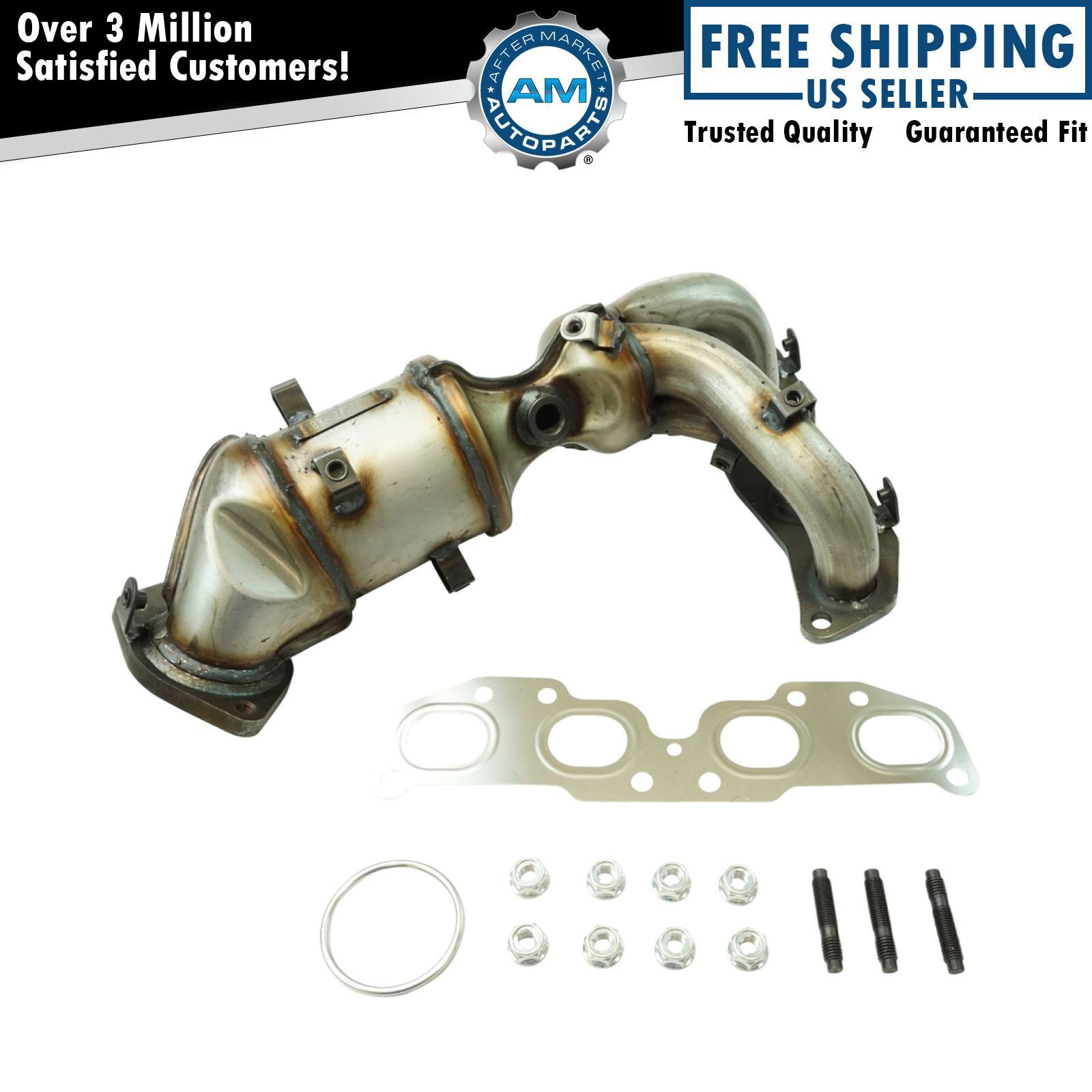 Engine Exhaust Manifold w/ Catalytic Converter Gaskets & Hardware Kit for Nissan