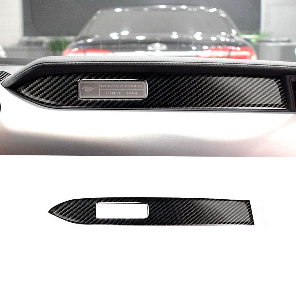 Fit For Ford Mustang 2015-2019 Carbon Fiber Interior Dashboard Panel Cover Trim 