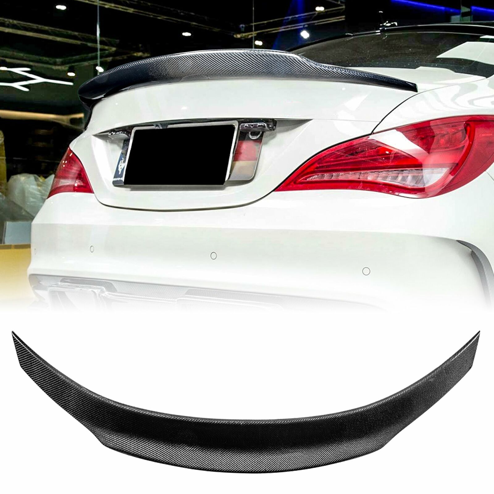Real Carbon Fiber Trunk Spoiler Wing For 2013-2019 Mercedes C117 CLA 45 AMG