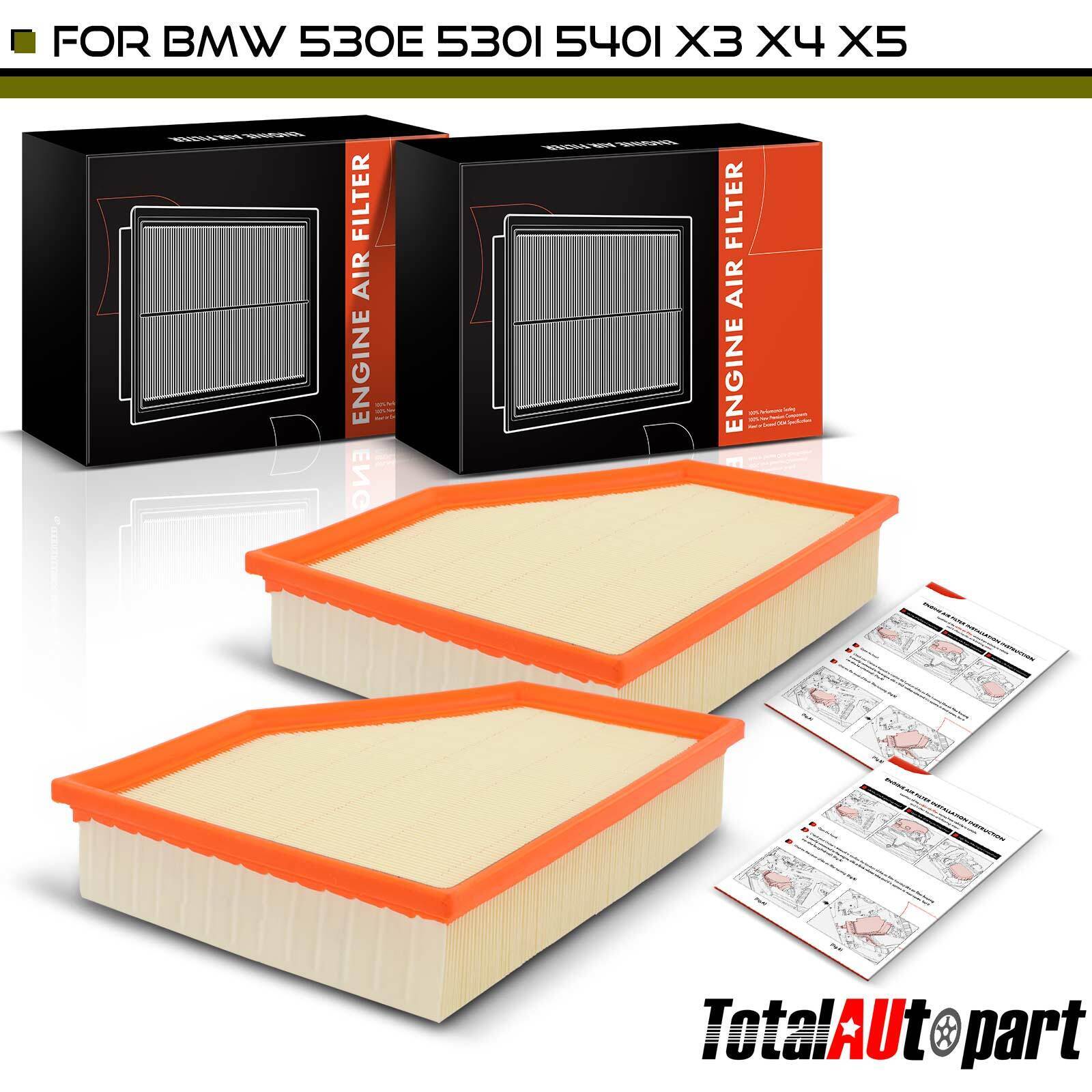 2pcs Engine Air Filter for BMW G30 530e 530i 530i xDrive G15 840i G01 X3 X4 X6