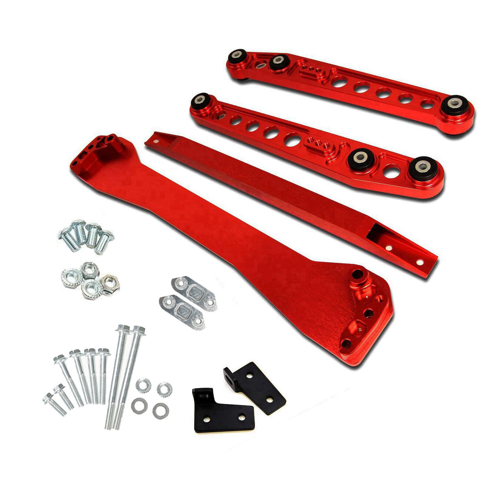 Rear Lower Control Arm+ Subframe Brace +Tie Bar For 96-00 Honda Civic EK Red