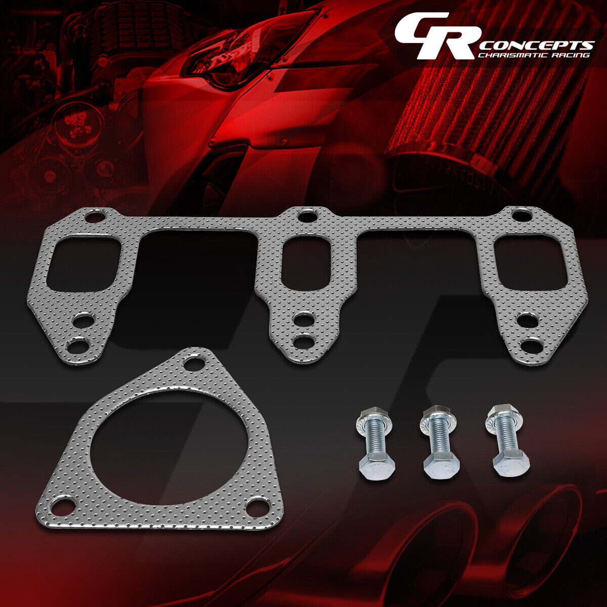 EXHAUST MANIFOLD HEADER GASKET COMPLETE SET W/BOLTS FOR 04-11 MAZDA RX8 1.3L