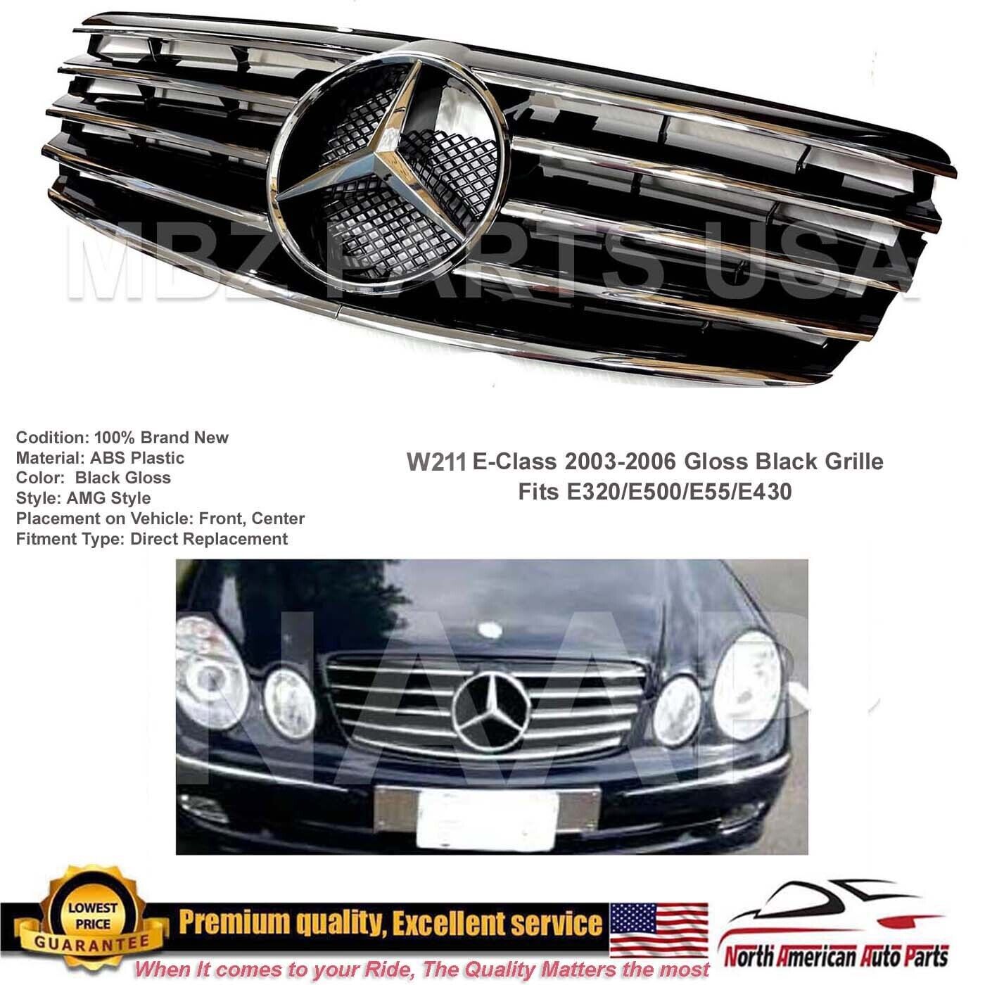 AMG Style grille E-Class Black-Chrome Star E320 E500 E55 2003 2004 2005 2006 New