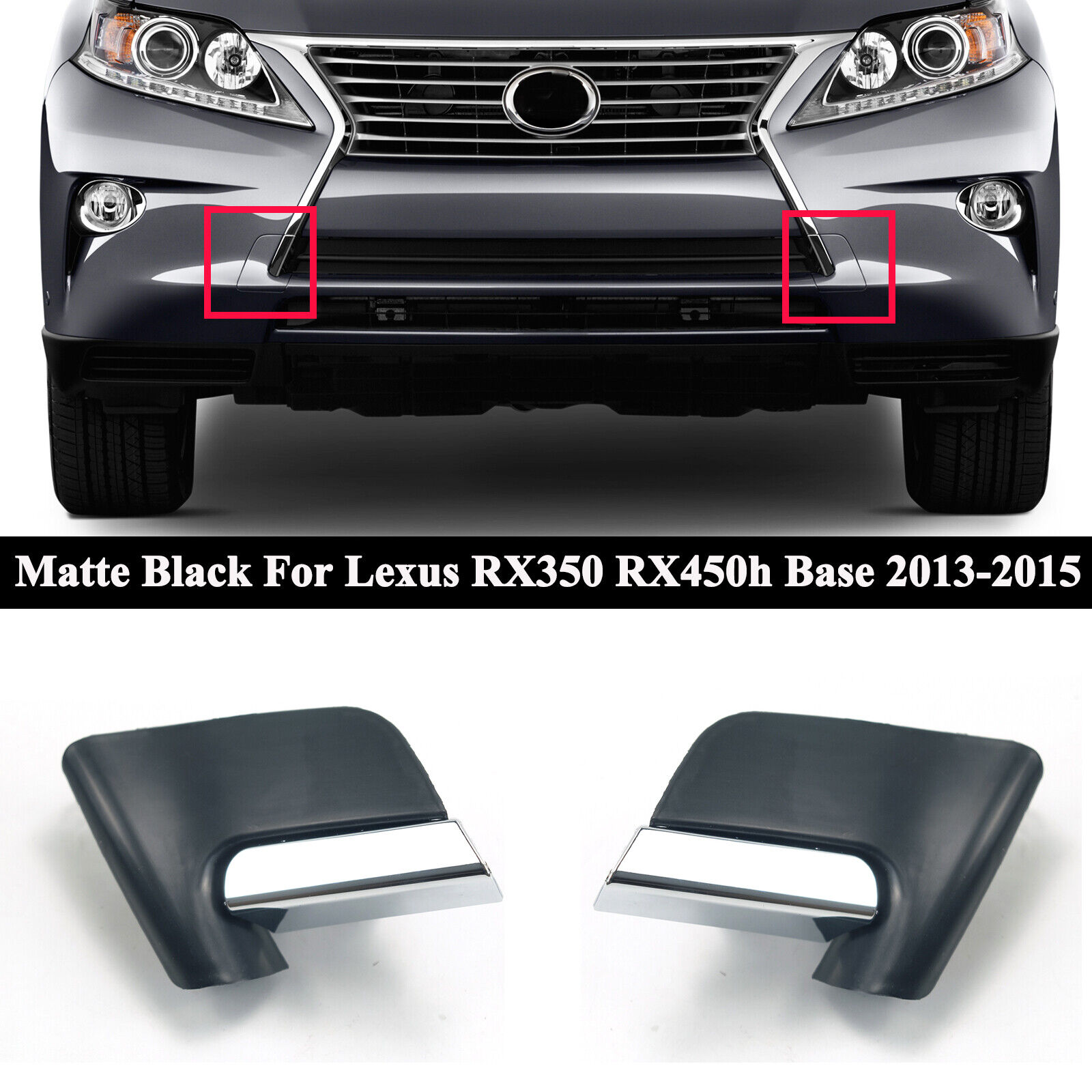 For Lexus RX350 RX450h Base 2013-2015 Front Bumper Trim +Lower Towing Cover Set