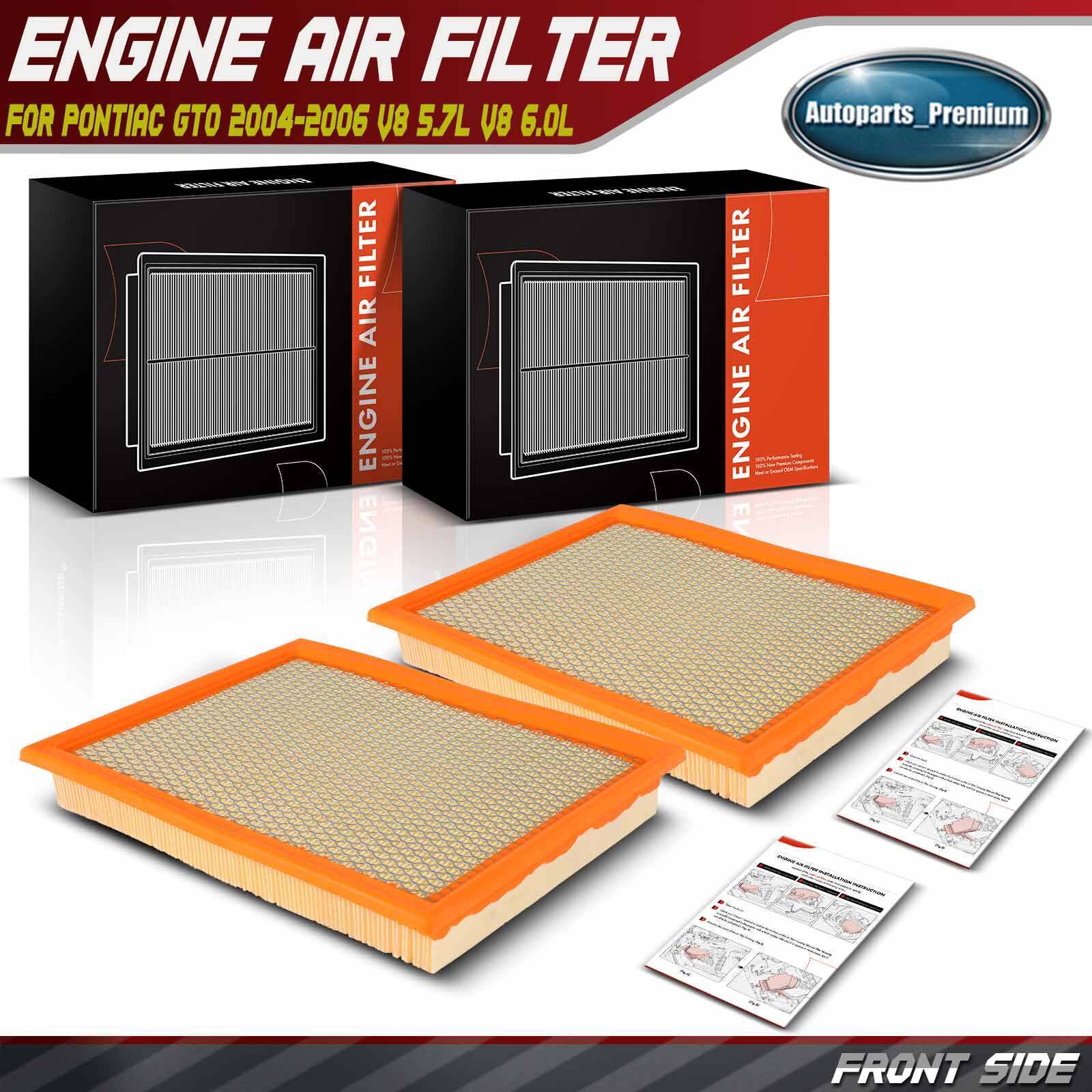 2Pcs Engine Air Filter for Pontiac GTO 2004 2005-2006 V8 5.7L V8 6.0L 92068161