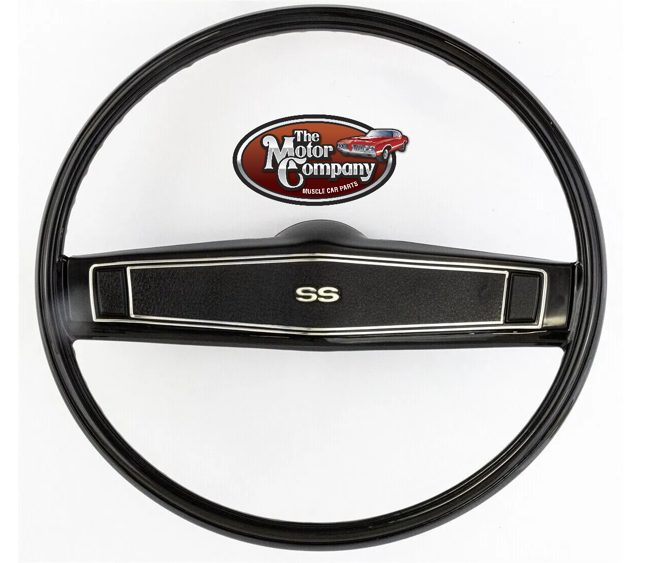 1969 Nova Black Standard Steering Wheel Kit with SS Emblem and Pebble Grain