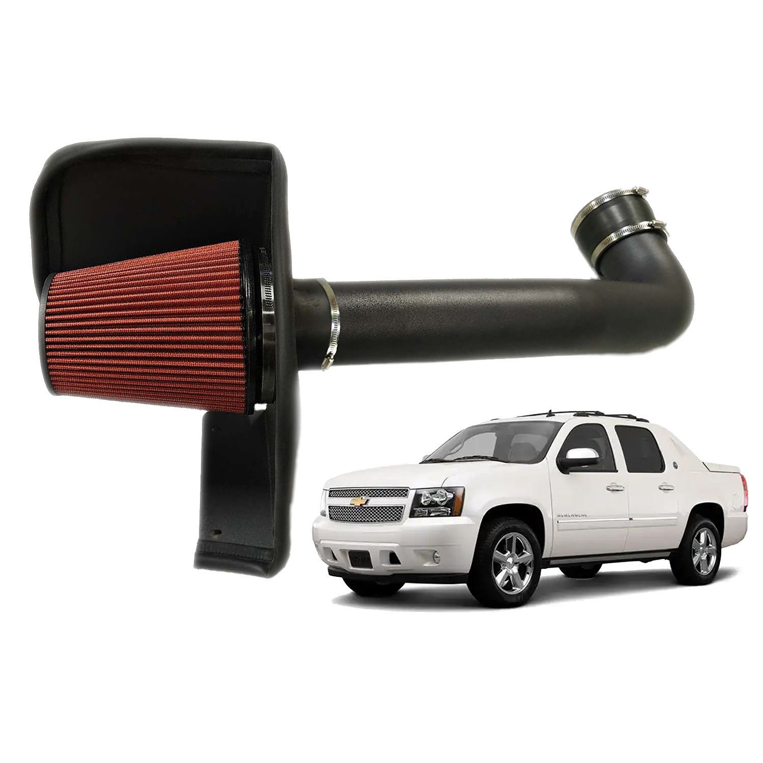 Air Intake + Heat Shield for 2009-2013 Chevrolet Avalanche w/ 5.3L 6.2L V8 Gas