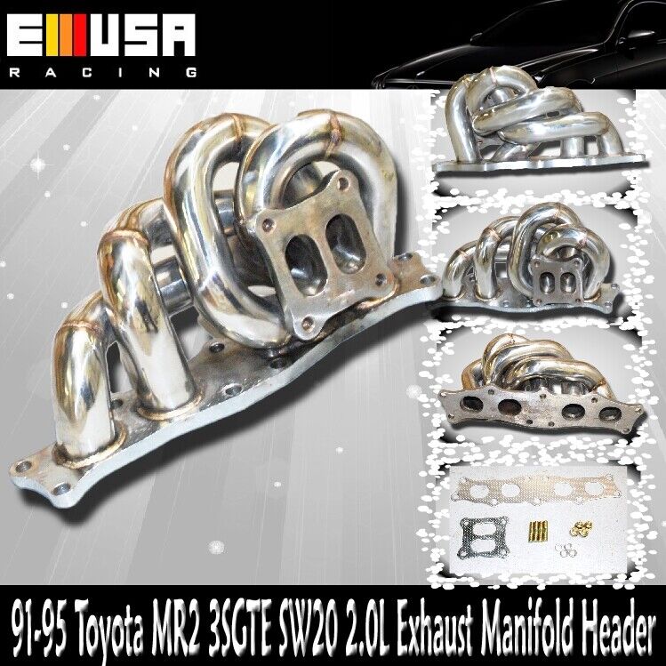 SS Equal Length Exhaust Manifold Header for 91-95 Toyota MR2 3SGTE Rev 1-2 2.0L