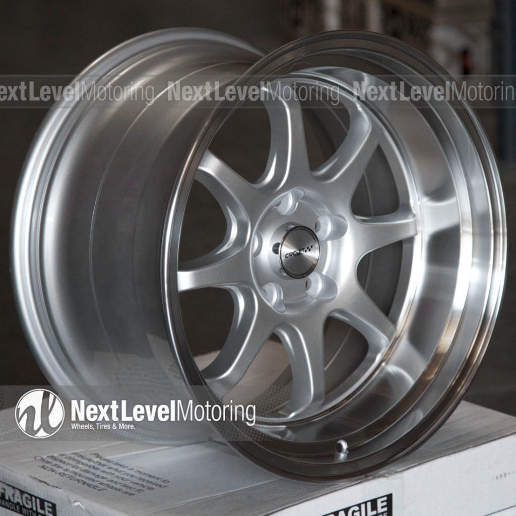 (1) CIRCUIT CP25 18x10.5 5-114.3 +22 SILVER WHEELS HUGE STEPPED LIP FIT 350Z G35