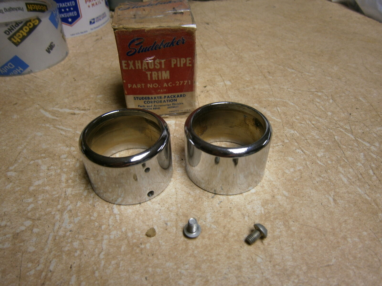 Studebaker AC-2771 Exhaust Tips for Exhaust Pipe 1956-? Pair