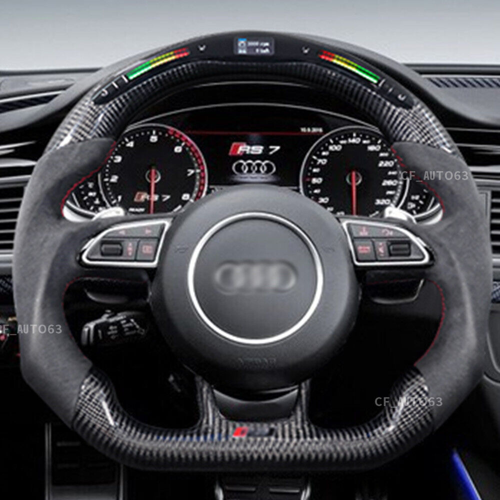 Carbon Fiber LED Alcantara Steering Wheel For 12+ Audi S3 S4 S5 RS3 RS4 RS5 RS6