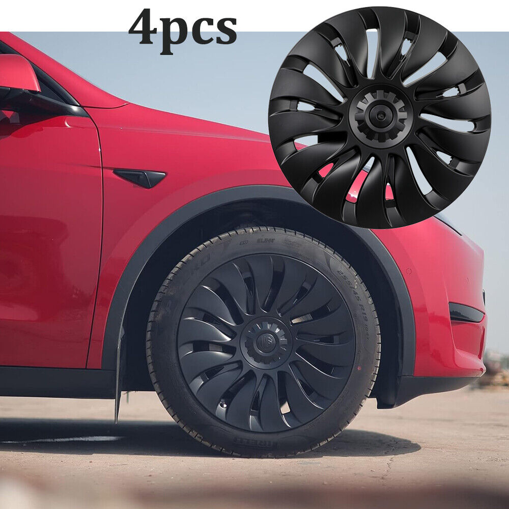 Hubcaps for Tesla Model Y Storm Wheel Rim Cover 4PCS 19inch Full Cover Hubcaps