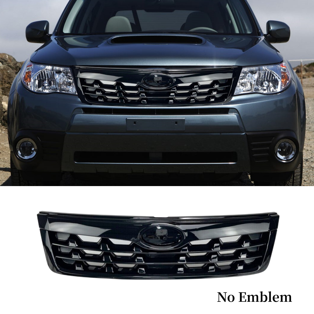 For 2009-2013 Subaru Forester Front Bumper Upper Grille Grill Gloss Black