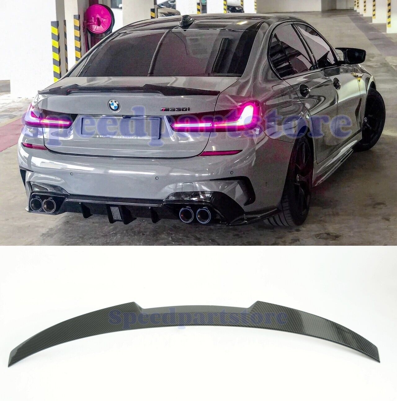 For 2019-2024 BMW 3 Series G20 330i M340i Trunk Spoiler Wing Carbon Fiber Style