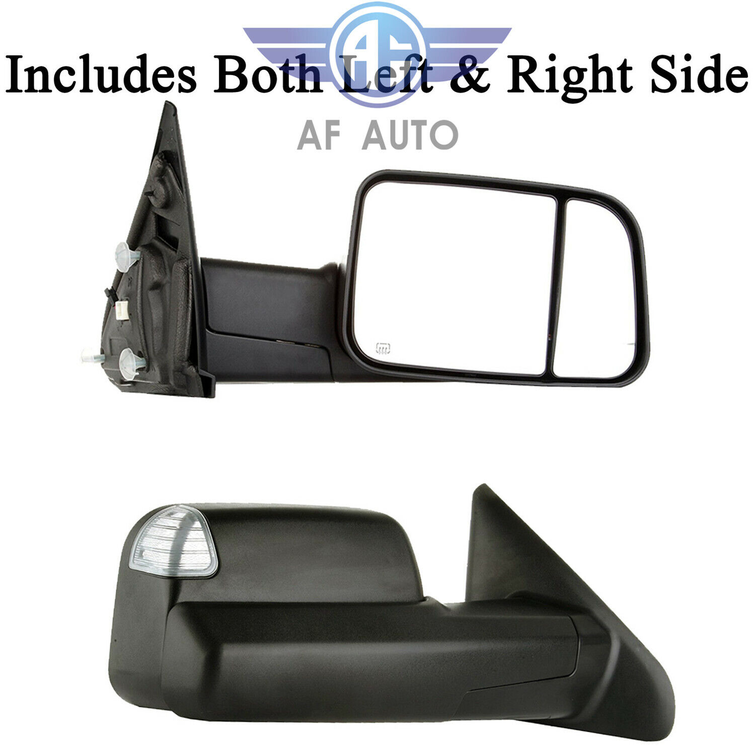 Black Power Heated Towing Mirrors For 2009-2015 Dodge Ram 1500 2500 3500 Pickup