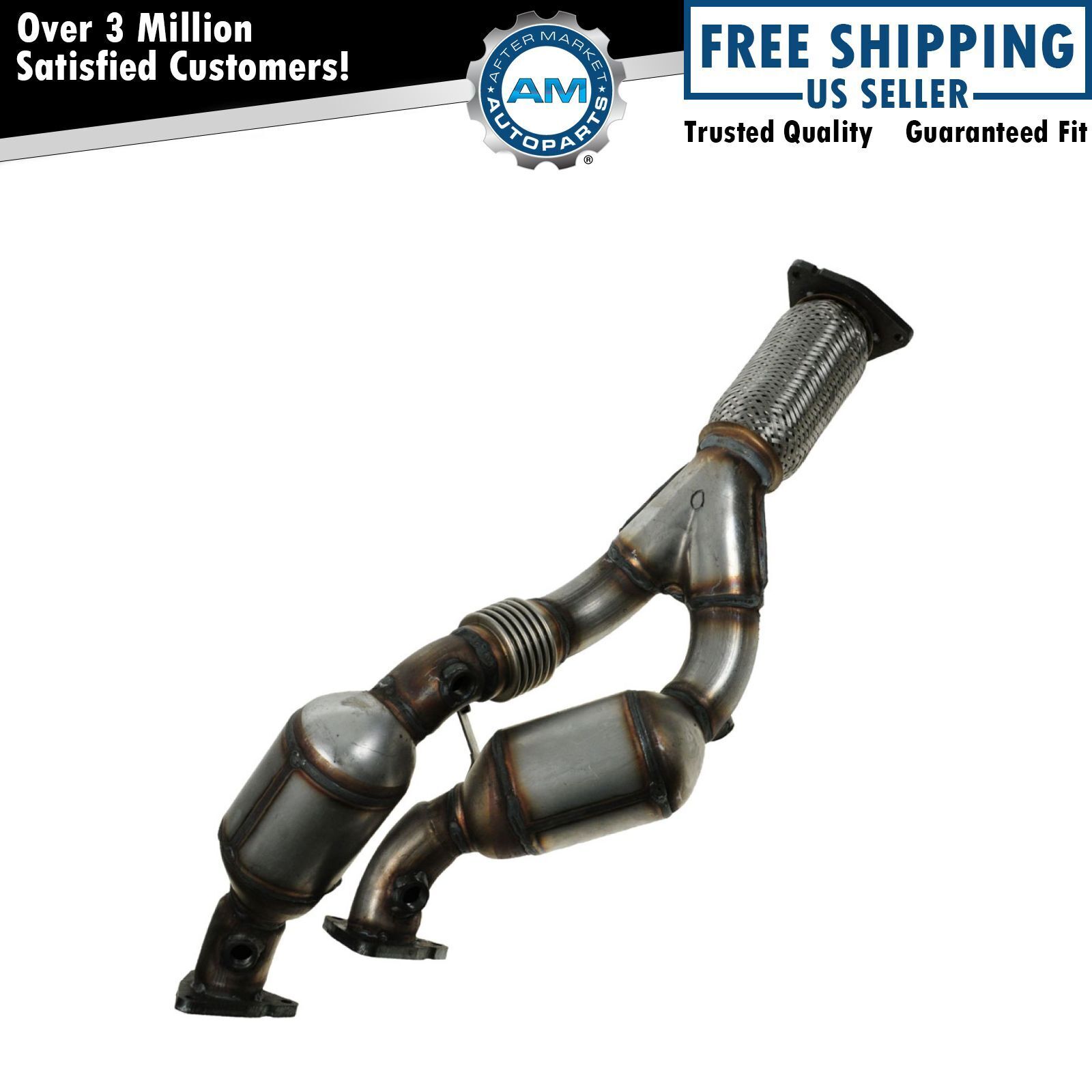 Front Exhaust Y Pipe Dual Catalytic Converter Assembly for 04-06 VW Touareg 3.2L