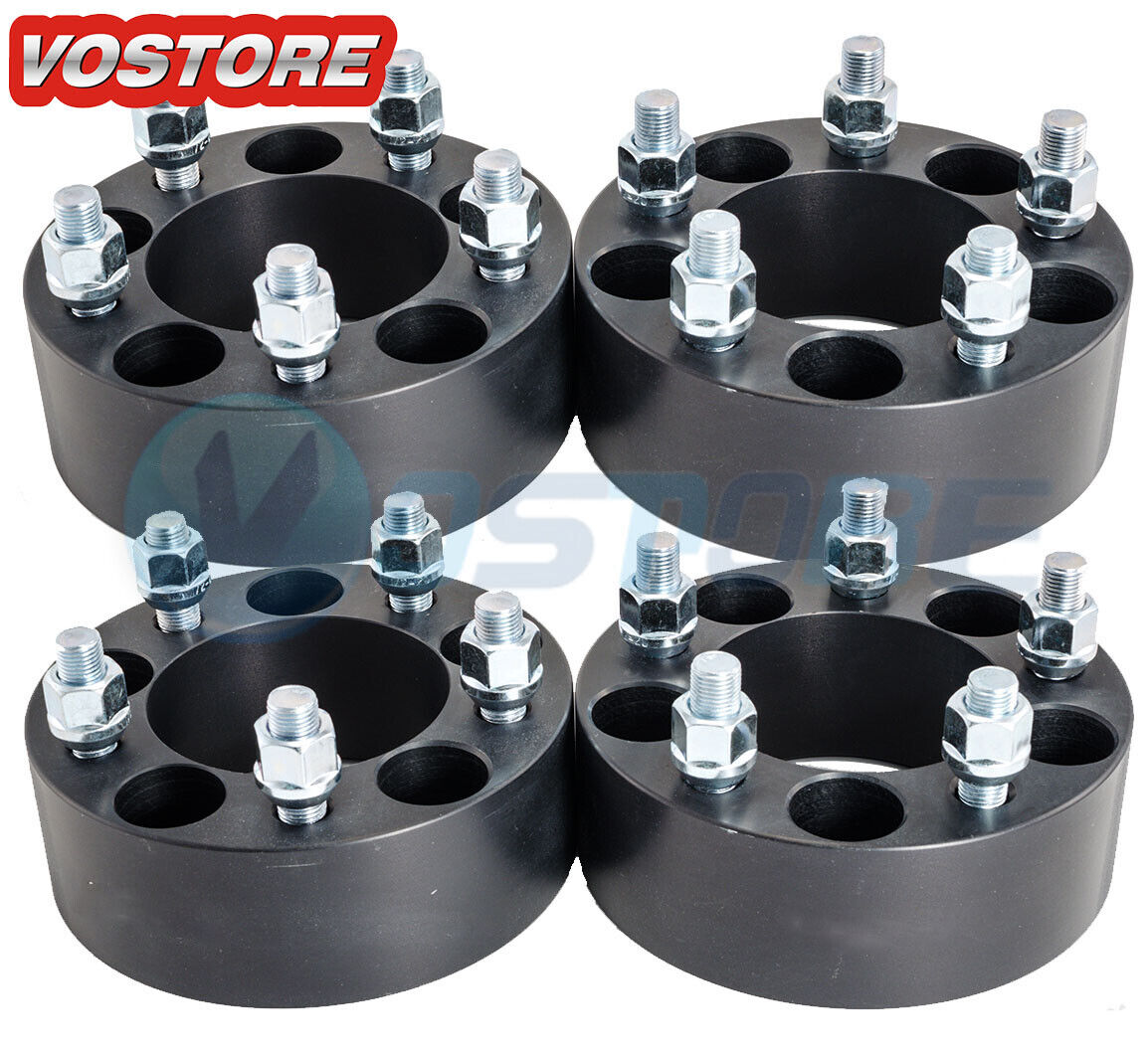 (4) 2 inch 5x4.5 Black Wheel Spacers Adapters fits Ford Mustang Ranger Explorer
