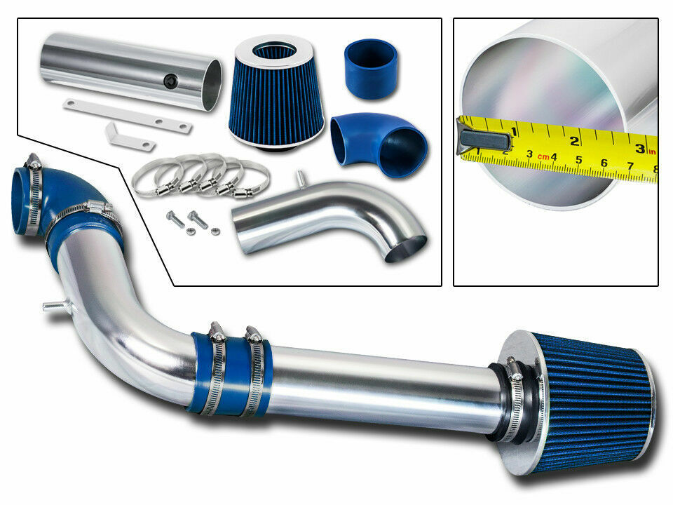 BLUE COLD AIR INDUCTION INTAKE KIT+FILTER CHEVY 97-03 S10 PICKUP GMC SONOMA 2.2L