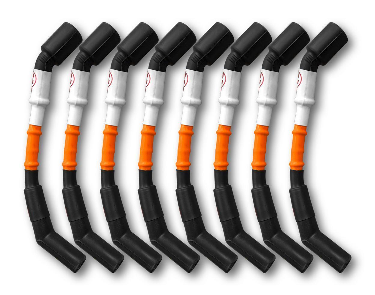 Kooks 11mm Spark Plug Wires (8 pc. Set). Orange with Black Boots. LSX Car