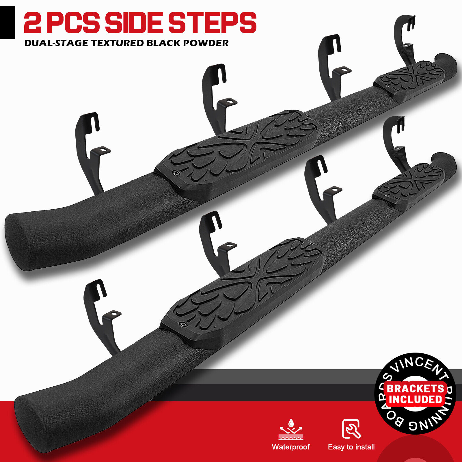 FOR 2015-2024 Colorado/Canyon Crew Cab Side Step Curved Running Board Nerf Bar
