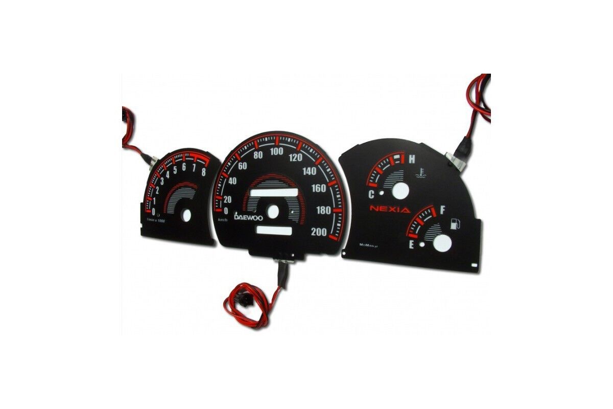 Daewoo Nexia glow gauges dials plasma dials kit tacho glow dash shift indicators