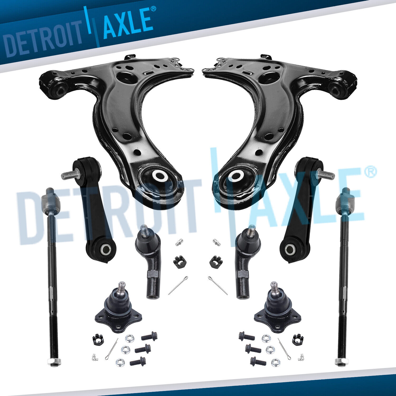 Front Lower Control Arm Ball Joint Tie Rod Sway Bar Kit for Beetle Golf Jetta
