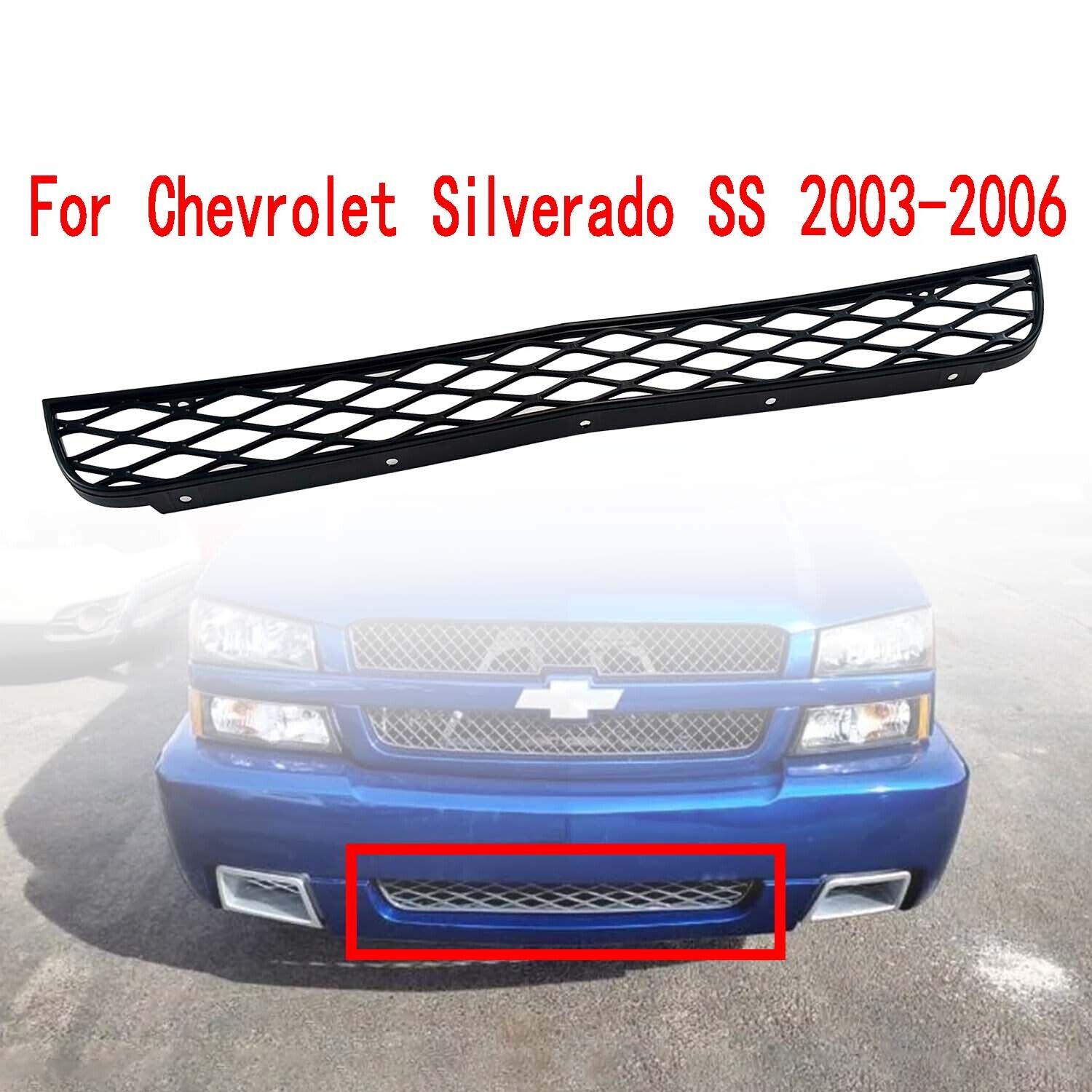 For Chevrolet Silverado SS 2003-2006 Black Front Bumper Lower Grille 12335765