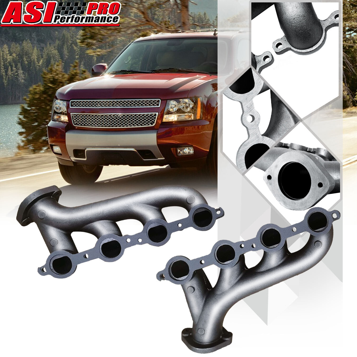 LS Swap Cast Iron Exhaust Manifold Headers For Chevrolet LS1LS2LS3 4.8L 5.3L 6.0
