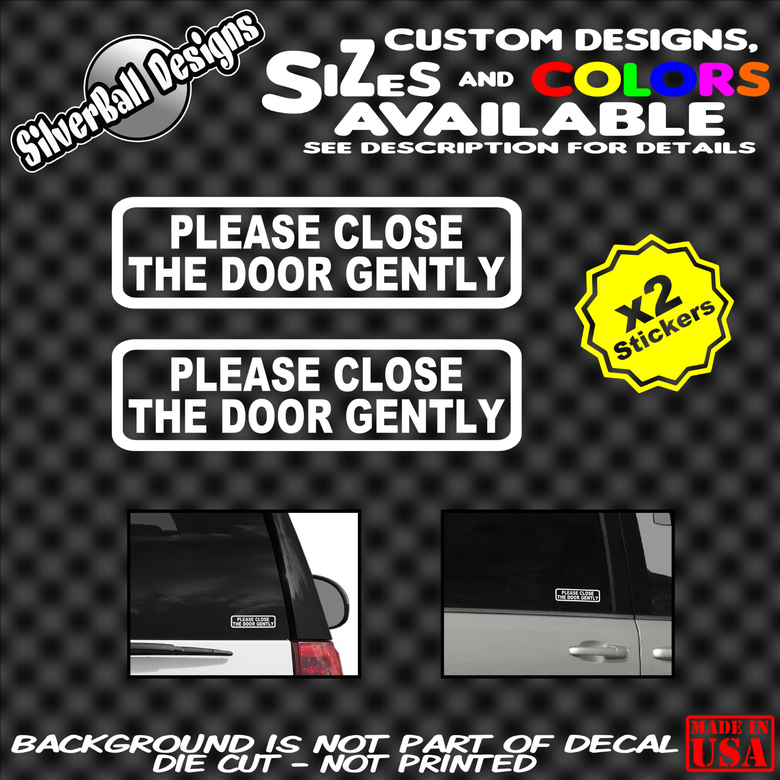 Please Close the Door Gently Window Car Truck Apartment Business Sticker Decal 