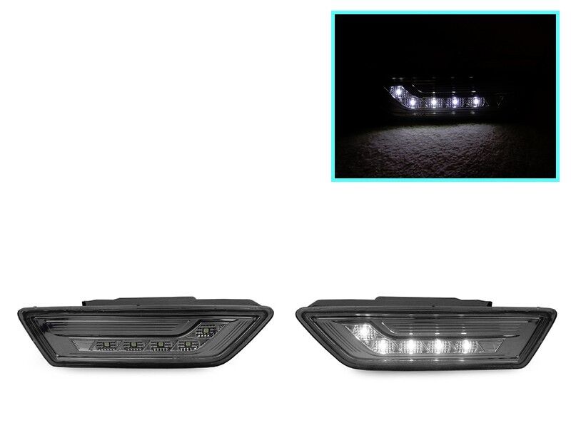White LED Smoke Side Marker Lights For 2012-14 Mercedes Benz W218 CLS 550 Class