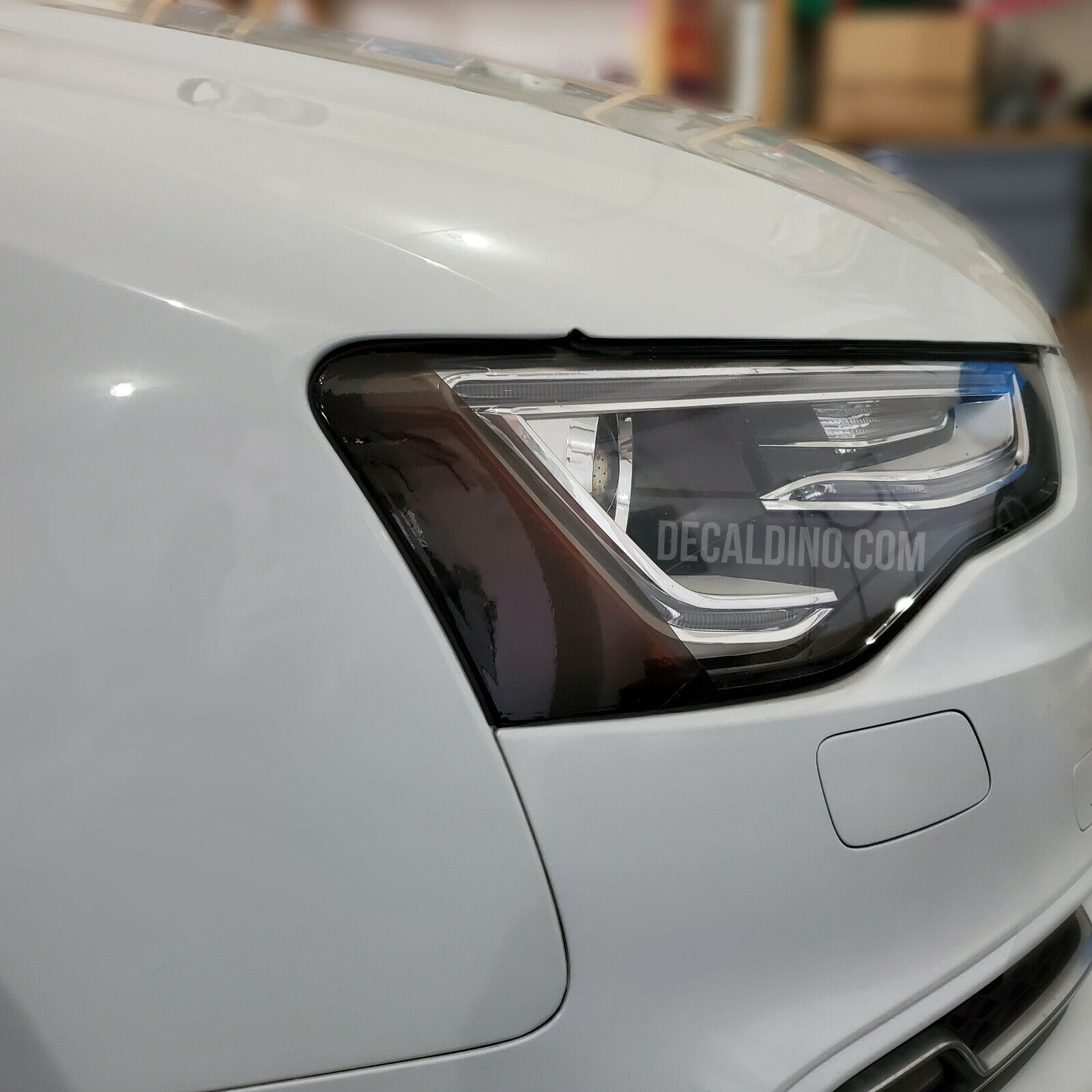 Fits 2013 - 2017 Audi S5 A5 Headlight Reflector Dark Tint Overlay - Smoke Front