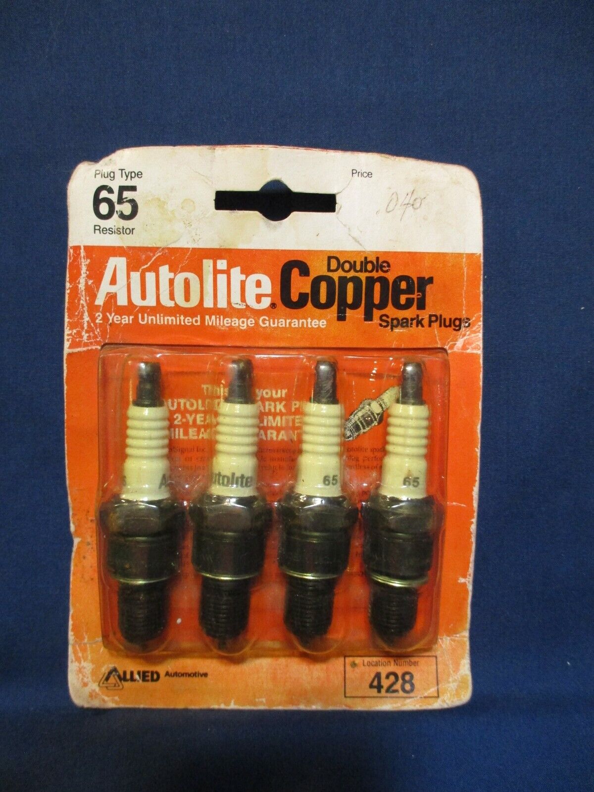 Autolite Double Copper Spark Plugs Plug type 65 Resistor pack of 4