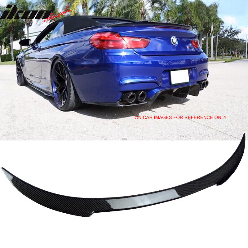 Fits 12-18 BMW F12 6-Series Convertible 2Dr V Style Trunk Spoiler - Carbon Fiber
