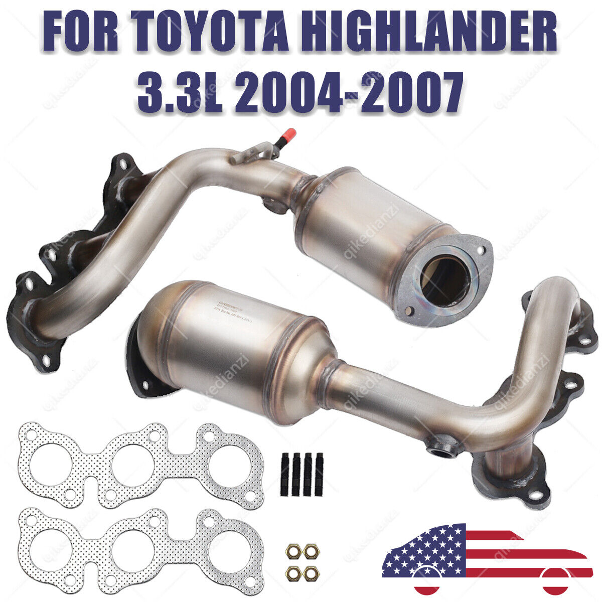 For 2004-2007 Toyota Highlander 3.3L Exhaust Catalytic Converters Front