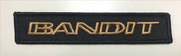 Black BANDIT patch with GOLD embroidered BANDIT logo.  