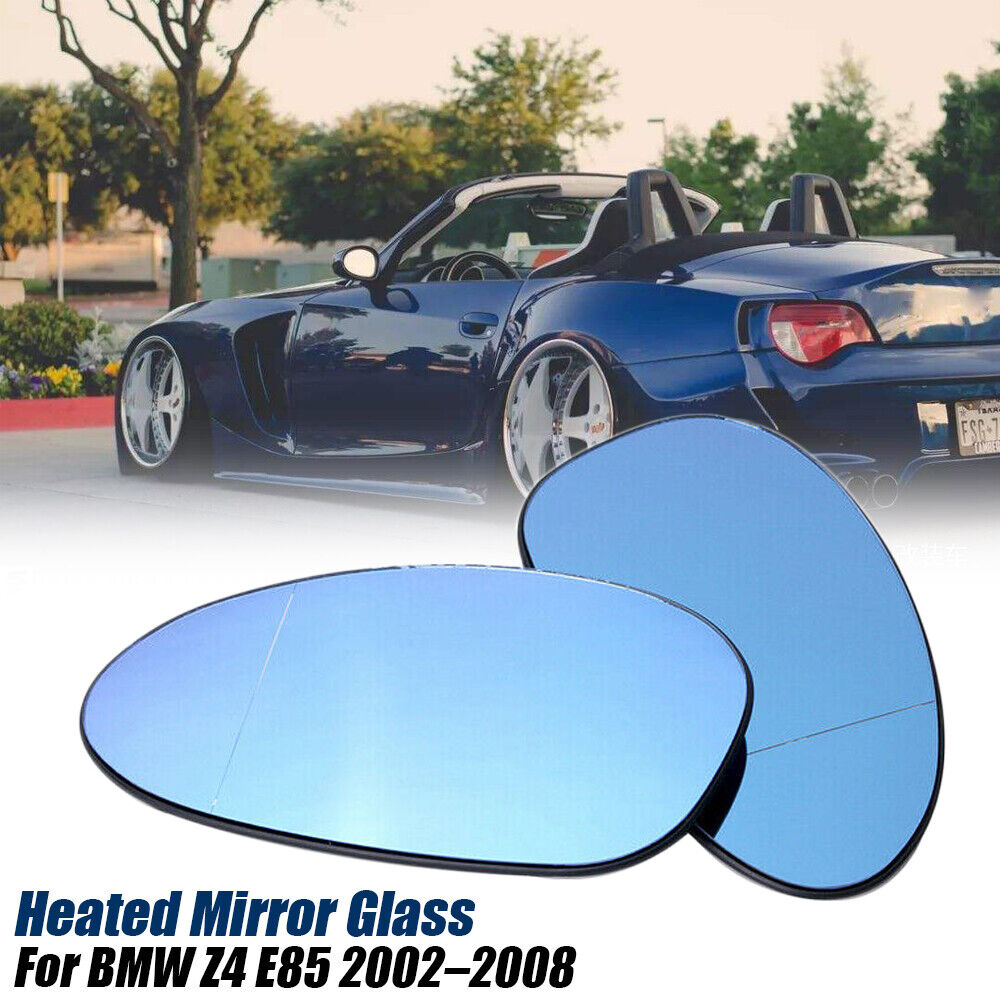 For BMW E85 2002–2008 Z4 M Coupe Left+Right Side Blue Heated Mirror Wing Glass