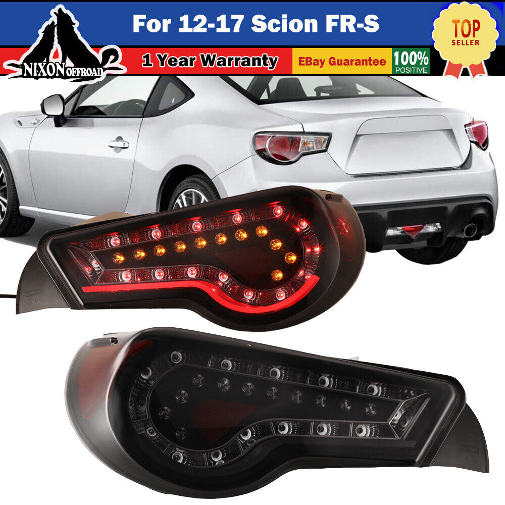 LED Tail Lights For 2012-2017 Scion FR-S Left Right Rear Lamps Black Smoke Pair