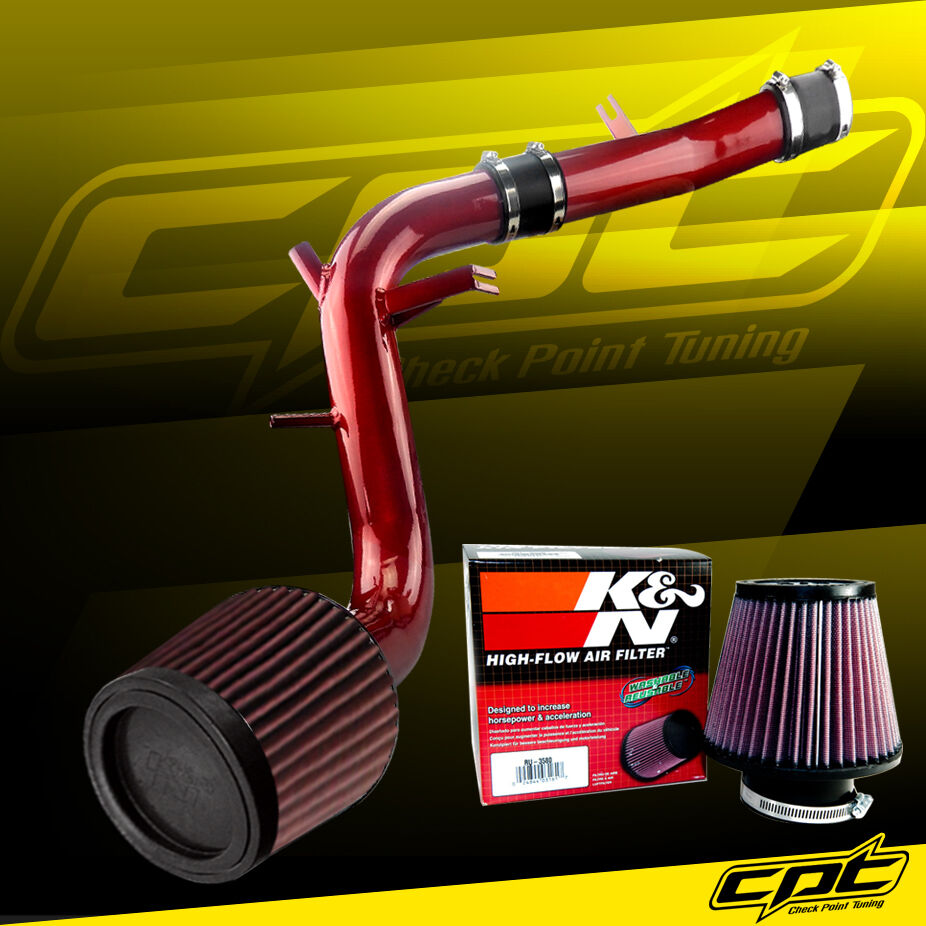 For 13-17 Veloster Turbo 1.6L 4cyl Red Cold Air Intake + K&N Air Filter