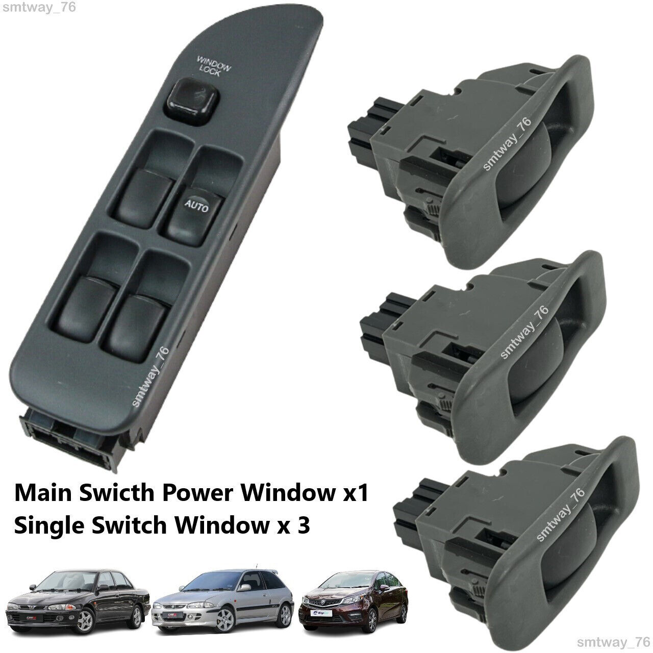 1X Main & 3X Single Switch Main Control Fit Mitsubishi EVO 123 & Proton Wira