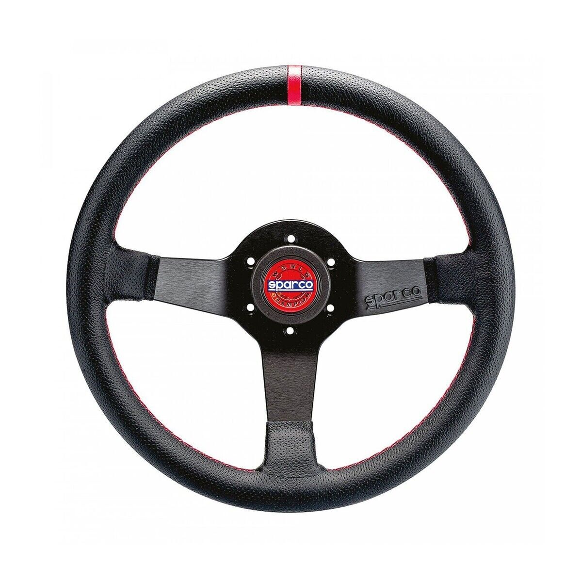 Sparco Steering Wheel R 330 Champion Black Leather / Red Stiching