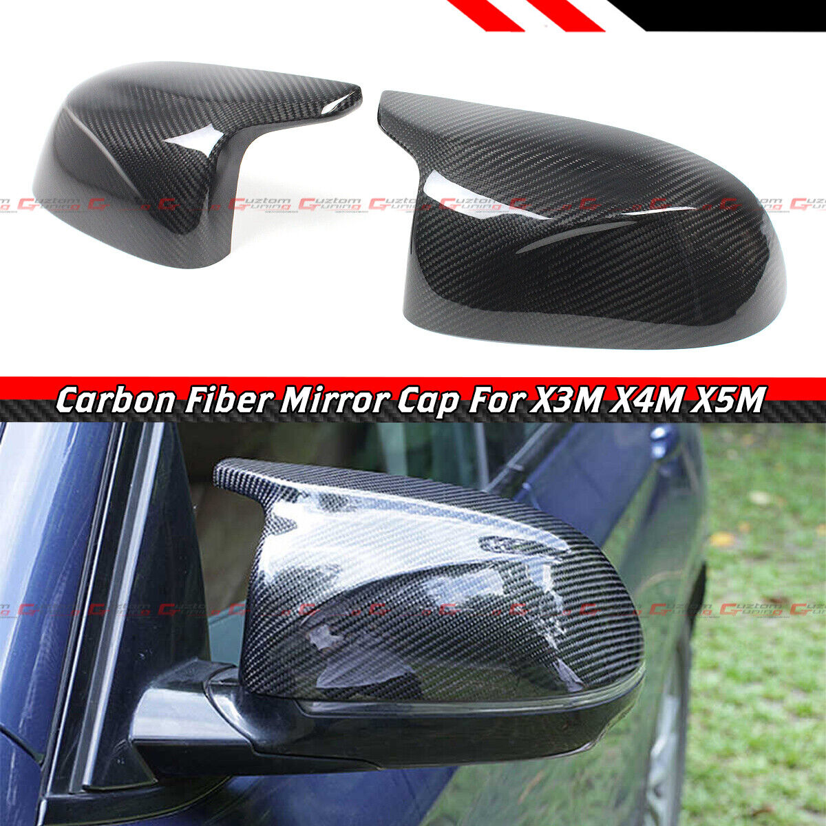 FOR BMW F97 X3M F98 X4M F95 X5M F96 X6M REAL CARBON FIBER SIDE MIRROR COVER CAPS