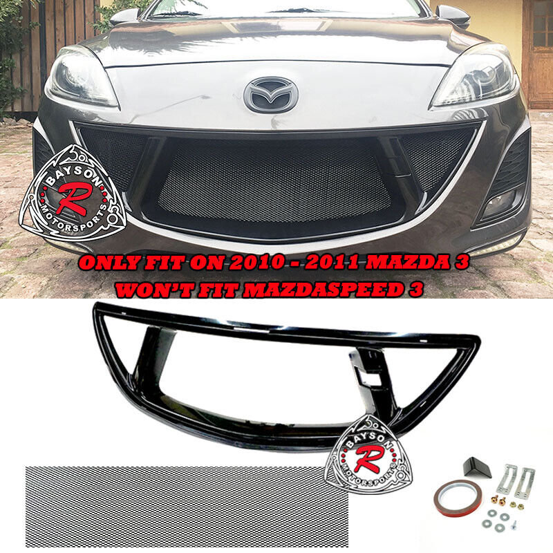 Fits 10-11 Mazda 3 4/5dr (Won't Fit MazdaSpeed3) GV-Style Front Mesh Grill (ABS)