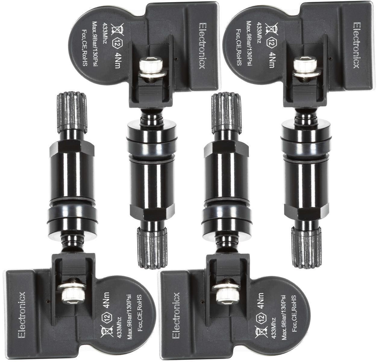 4 Tire Pressure Sensors RDKS Sensor Metal Valve Black for Mclaren 765LT 01.20
