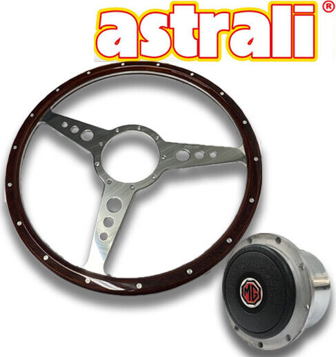 Astrali® 14 Inch Classic Wood Steering Wheel MG MGB GT, MGB Roadster, MG Midget 