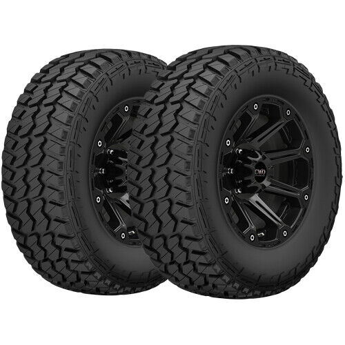 (QTY 2) 35x12.50R20LT Red Flame RD-X M/T 121Q Load Range E Black Wall Tires