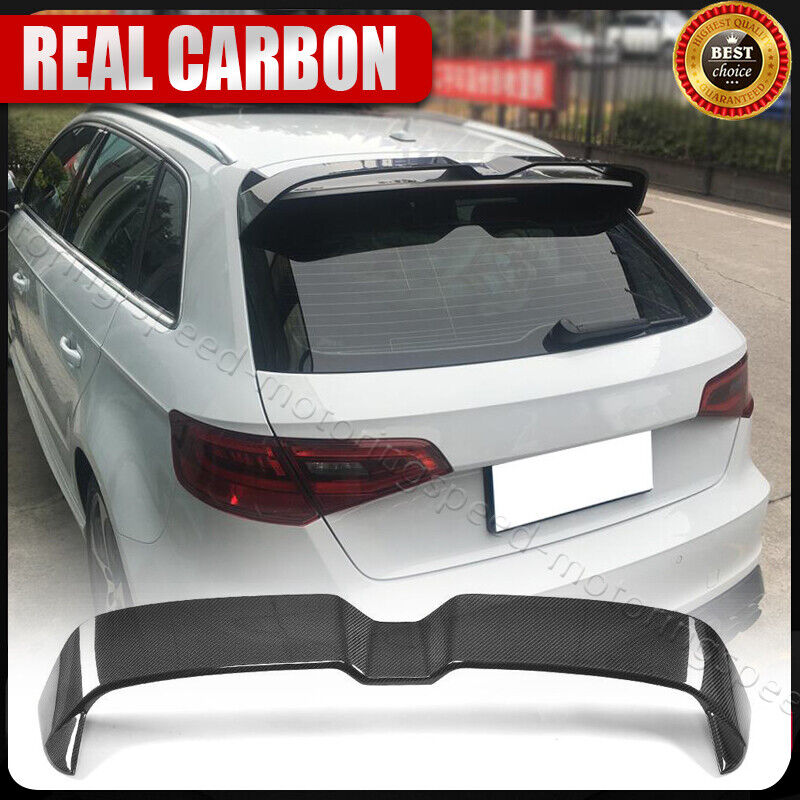 REAL Carbon Fiber Rear Roof Spoiler Wing For Audi A3 Sline S3 RS3 4-Door 2014-20