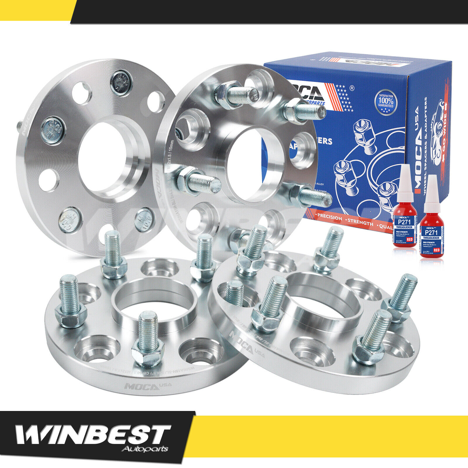 4PC 15mm Silver Wheel Spacers | 5x114.3 5x4.5\